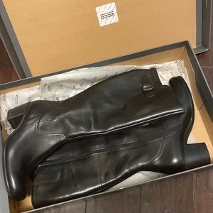 🆕 Ecco touch 55B high cut zip boots black leather